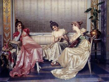 維托裡奧 雷格尼尼 Elegant Figures In An Interior 維托裡奧 雷格尼尼 Elegant Figures In An Interior